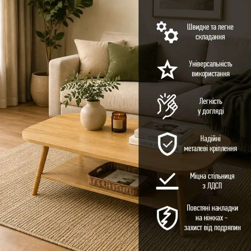 Столик кофейный овальный 120х60х41,5см WOOD BROWN SW-00003363