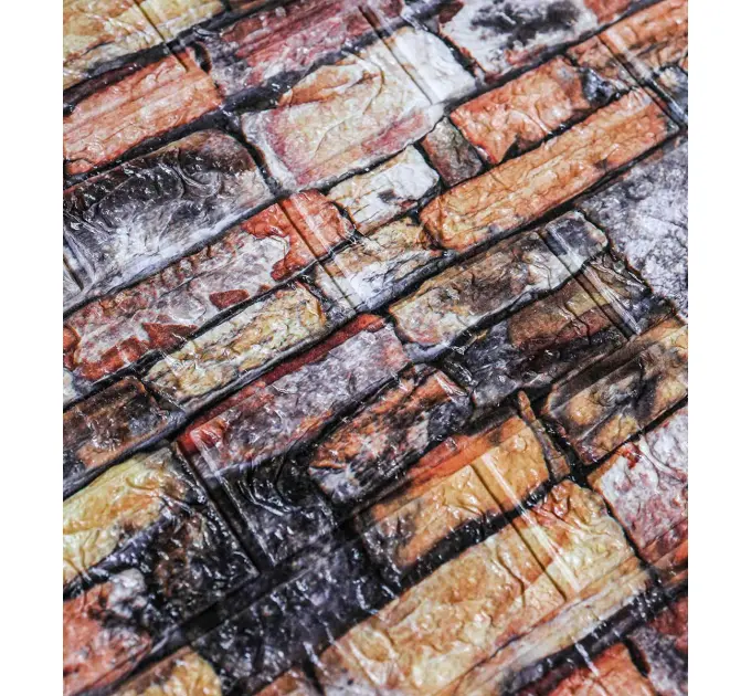 Самоклеюча декоративна 3D панель камінь-цегла 700x770x5мм