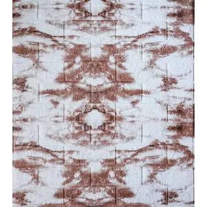 Самоклеюча 3D панель коричнево-білий мармур 700x700x5мм