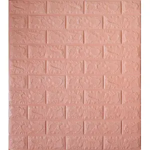 Самоклеюча декоративна панель рожева цегла 700x770x5мм