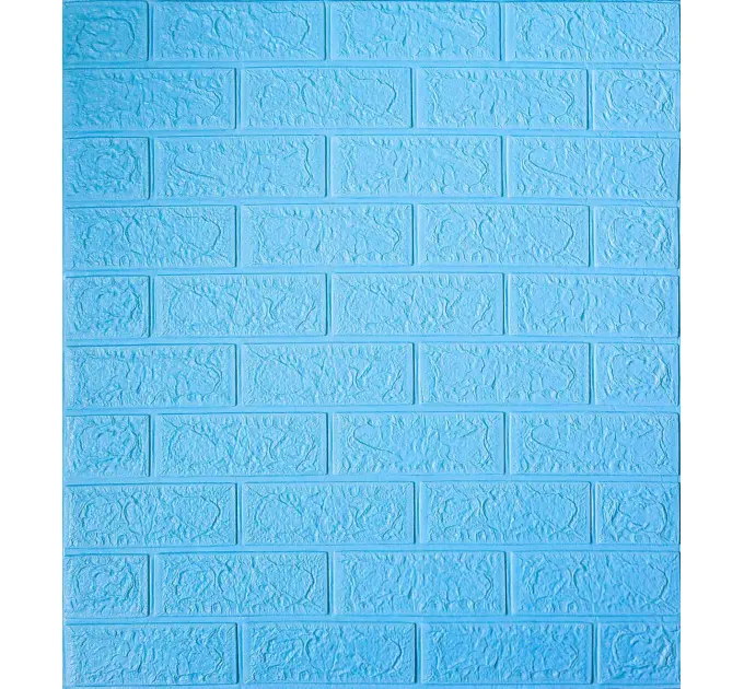 Самоклеюча 3D панель під блакитну рівну цеглу 700x770x4 мм