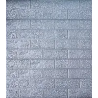 Самоклеюча декоративна 3D панель під срібну цеглу 700x770x4 мм