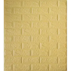 Самоклеюча декоративна панель під бежеву цеглу 700x770x5 мм 