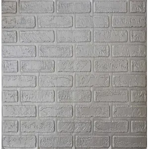 Самоклеюча декоративна 3D панель цегла деко сіра 700x700x5мм