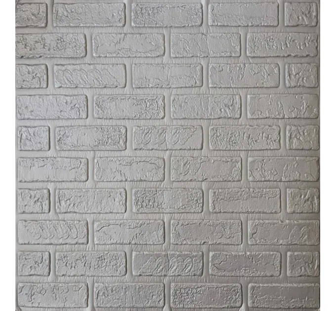Самоклеюча декоративна 3D панель цегла деко сіра 700x700x5мм