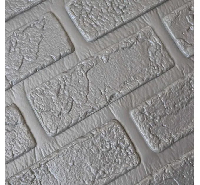 Самоклеюча декоративна 3D панель цегла деко сіра 700x700x5мм