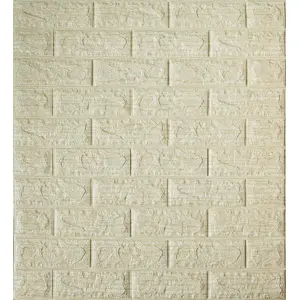 Самоклеюча декоративна 3D панель бежева смужка 700x770x5 мм