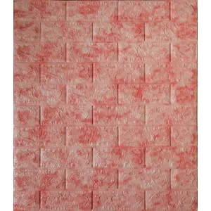 Самоклеюча декоративна 3D панель рожевий мармур 700x770x5 мм 