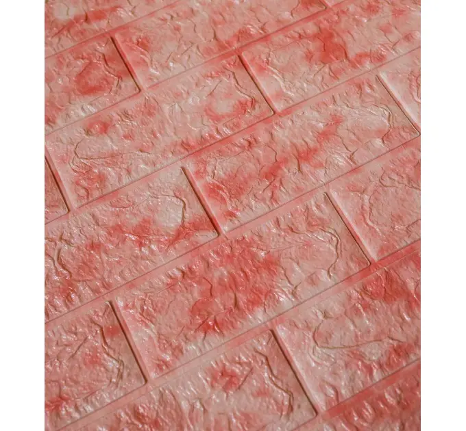 Самоклеюча декоративна 3D панель рожевий мармур 700x770x5 мм 