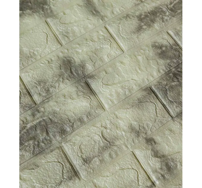 Самоклеюча декоративна 3D панель мармур сірий камінь 700x770x5 мм