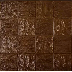 Самоклеюча декоративна 3D панель коричневе плетіння 700x700x5мм