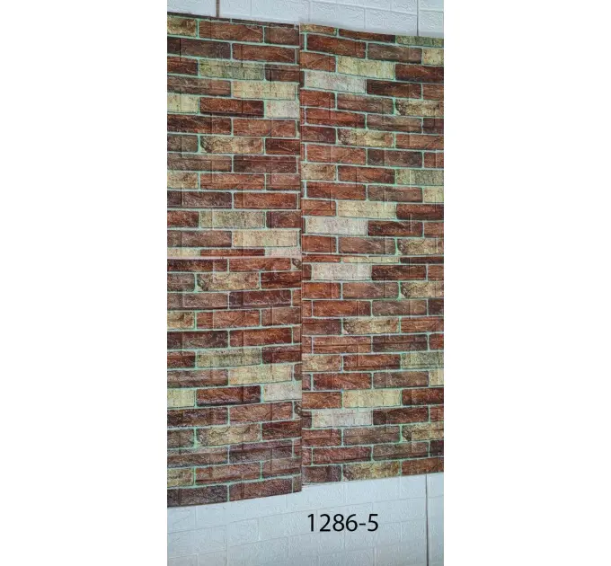 Самоклеюча 3D панель під коричневу єкатеринославську цеглу 700x770x5 мм 