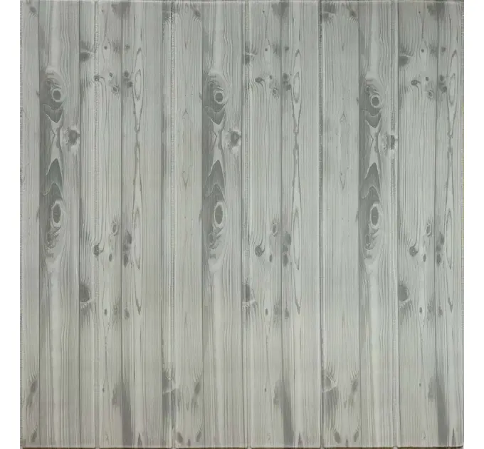 Самоклеюча 3D панель дерево сірий дуб 700x700x5 мм 