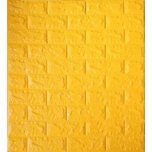 Самоклеюча декоративна панель жовта цегла 700x770x5 мм 