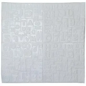 Самоклеюча декоративна 3D панель літери білі 700x700x5 мм