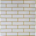 Самоклеюча декоративна 3D панель цегла контраст білий-золото 680x680x4 мм 