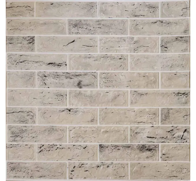 Самоклеюча 3D панель цегла контраст світло-чорний 680x680x4 мм