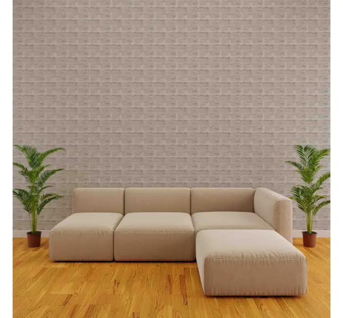 Самоклеюча 3D панель цегла контраст світло-чорний 680x680x4 мм