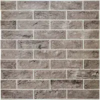 Самоклеюча 3D панель цегла контраст темно-сірий 680x680x4 мм