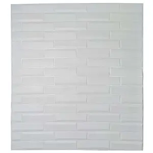 Самоклеюча декоративна 3D панель кладка біла 700x770x6 мм 