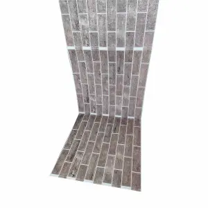 Самоклеюча 3D панель цегла контраст темно-сірий 680x2720x4 мм