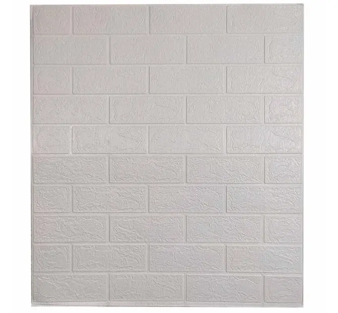 Самоклеюча декоративна 3D панель під білу цеглу 700x770x3 мм 