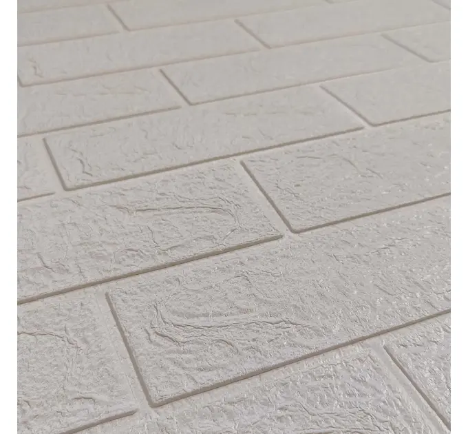 Самоклеюча декоративна 3D панель під білу цеглу 700x770x3 мм 