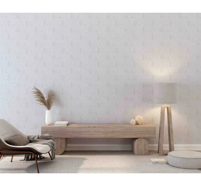 Самоклеюча декоративна 3D панель під білу цеглу 700x770x3 мм 