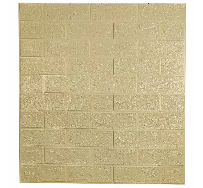 Самоклеюча декоративна 3D панель під бежеву цеглу 700x770x3 мм 