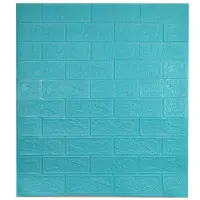 Самоклеюча декоративна 3D панель під блакитну цеглу 700x770x3 мм 