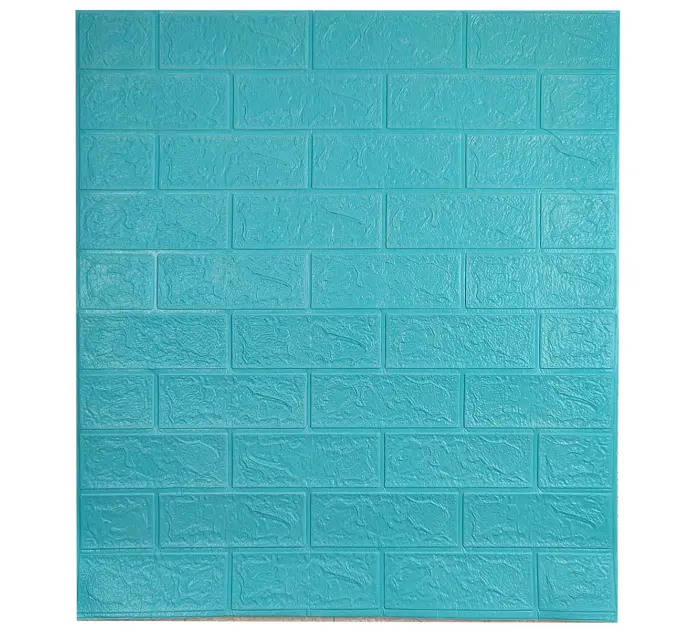 Самоклеюча декоративна 3D панель під блакитну цеглу 700x770x3 мм 