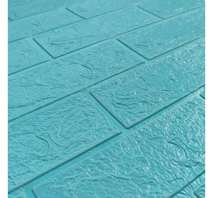 Самоклеюча декоративна 3D панель під блакитну цеглу 700x770x3 мм 