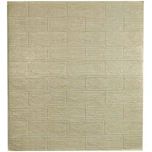 Самоклеюча декоративна 3D панель бежева смужка 700x770x3 мм 