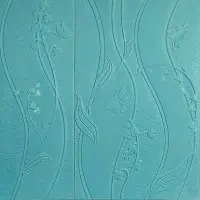 Самоклеюча 3D панель конвалія блакитна 700x700x5 мм 