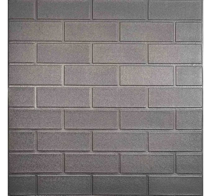 Самоклеюча декоративна 3D панель санторіні срібна 700x770x4 мм 