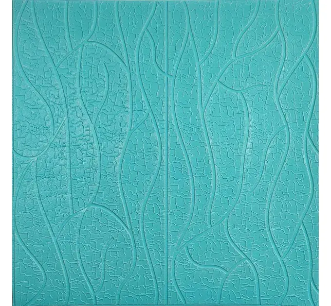 Самоклеюча декоративна 3D панель скеля блакитна 700x700x5 мм 