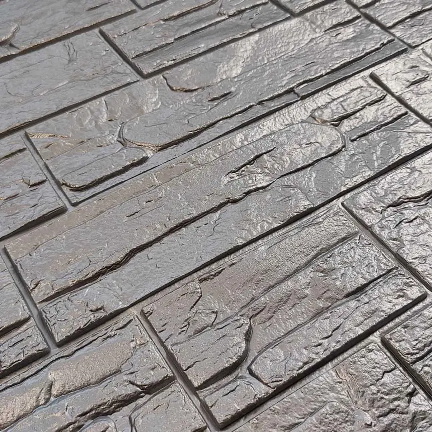 Самоклейна декоративна 3D панель Культурний камінь срібний (52035)