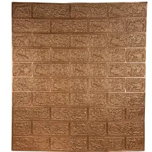 Самоклеюча 3D панель під коричневу цеглу 700x770x3 мм 