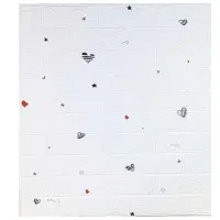 Самоклеюча декоративна 3D панель біла цегла амур 700x770x3 мм 