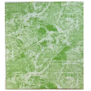 Самоклеюча декоративна 3D панель салатовий мармур 700x770x3 мм 