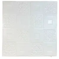 Самоклеюча декоративна 3D панель орнамент білий 700x700x3 мм 