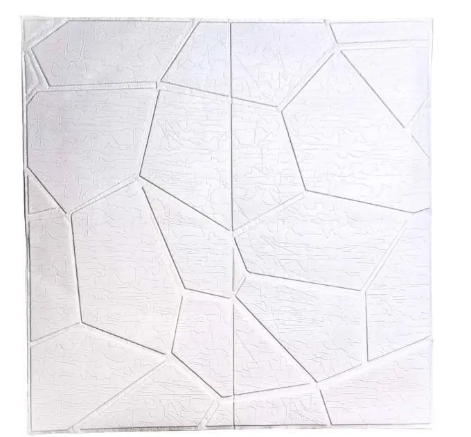 Самоклеюча декоративна 3D панель бут білий 700x700x3 мм 