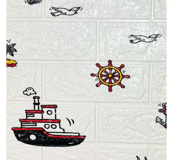 Самоклеюча декоративна 3D панель кораблі 700x770x3 мм 