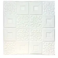 Самоклеюча декоративна 3D панель Аракал білий 700x700x5 мм 