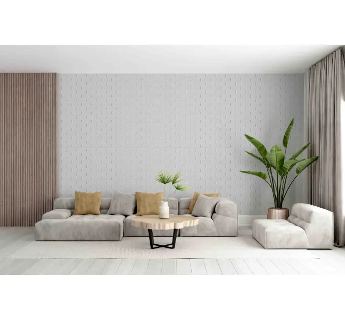 Самоклеюча декоративна 3D панель цегла деко біла 700x770x3 мм 