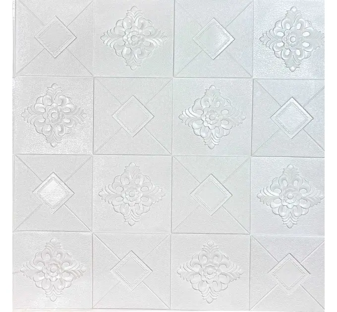 Самоклеюча декоративна 3D панель білий рельєф 700x770x3 мм 
