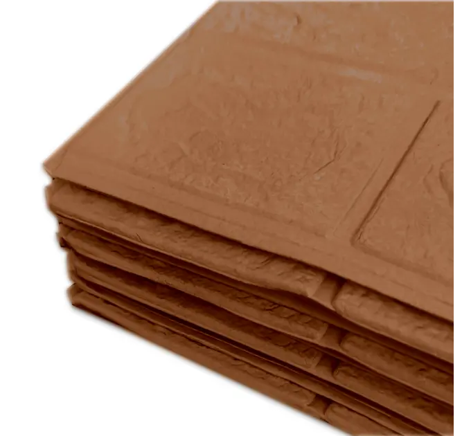 Самоклеюча декоративна 3D панель під коричневу цеглу в рулоні 3080x700x3 мм 